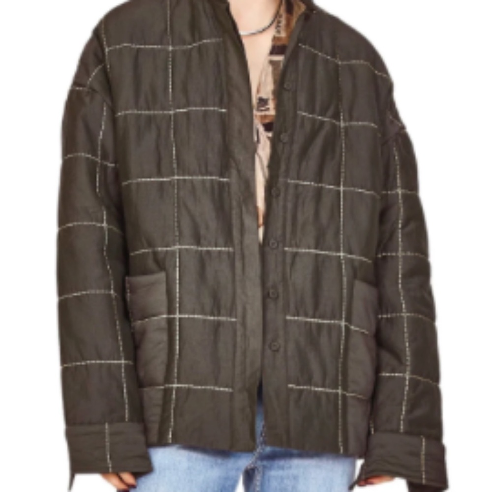 MIRTH CAFTANS TAHOE QUILTED JACKET - BLACK OLIVE